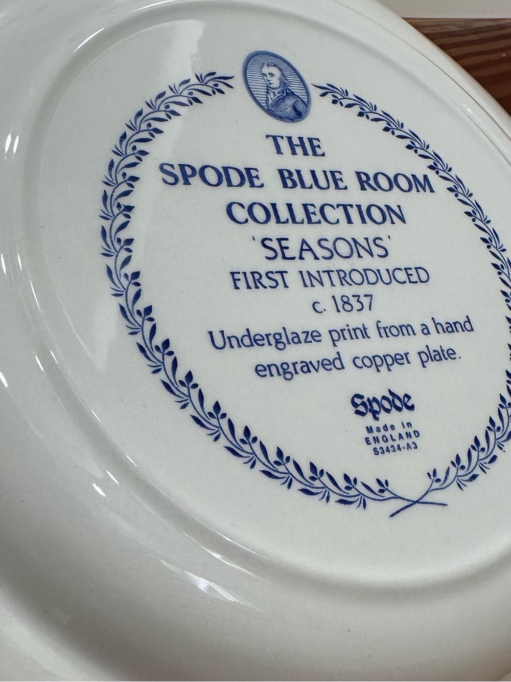 The Spode Blue Room Collection England SEASONS Dinner Plate Vintage - Picture 2 of 3